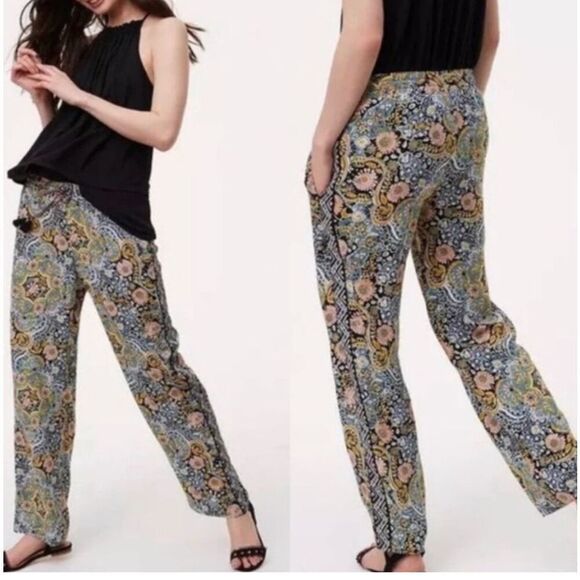 Loft Floral tapestry drawstring pants - Picture 1 of 11